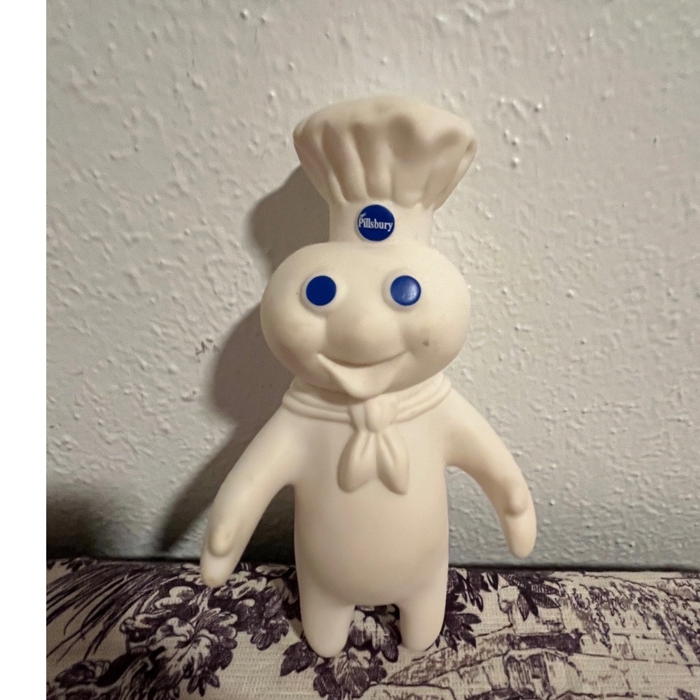 Vintage 1995 Pillsbury Doughboy Poppin Fresh Vinyl Squeeze Toy Collectible 7.5"
